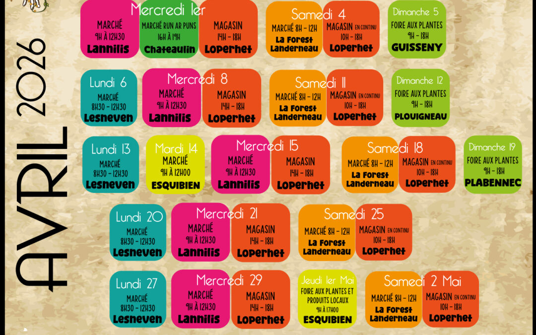 où trouver nos plants bio en Avril ?!