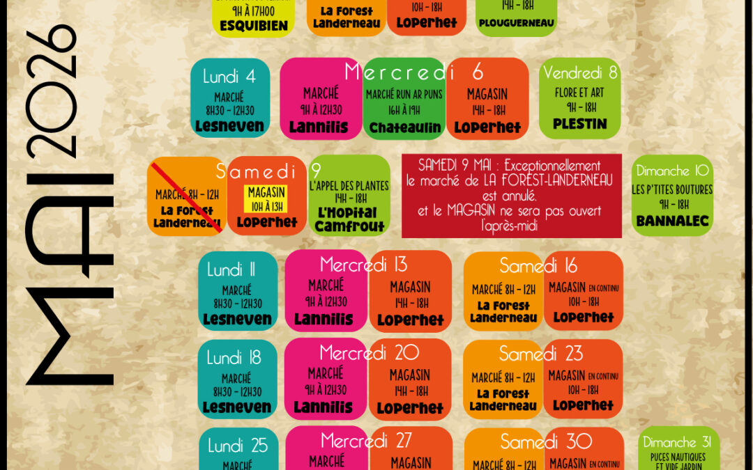 Où trouver nos plants bio en Mai ?